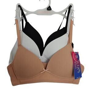 Delia’s Bras 3 Pack Size 34A Teens Womens Juniors Wire Free Molded Padded New